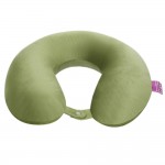 VIAGGI U Shape Round Memory Foam Soft Travel Neck Pillow for Neck Pain Relief Cervical Orthopedic Use Comfortable Neck Rest Pillow - Light Green